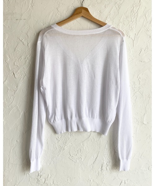 She's Closet(シーズクローゼット)の「Vネック配色バイカードルマンシアーカーディガン(カーディガン/ボレロ・レディース・ブラック/レッド/ブラウン/オフホワイト・FREE)」の13枚目の写真