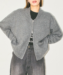 ZIP UP KNIT BLOUSON:カーディガン
