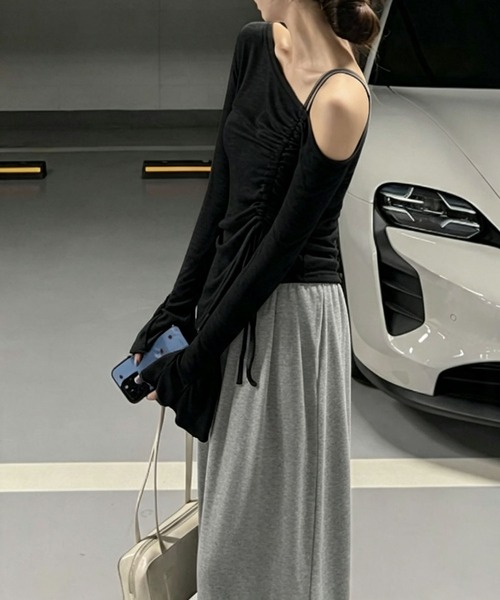 MAISON DE THERESE(メゾン ド テレーズ)の「オフショルダー ギャザードローコード フレアスリーブ ロンT(シャツ/ブラウス・レディース・Black/GRAY/White・M)」の19枚目の写真