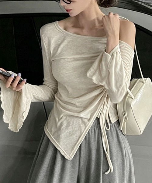 MAISON DE THERESE(メゾン ド テレーズ)の「オフショルダー ギャザードローコード フレアスリーブ ロンT(シャツ/ブラウス・レディース・Black/GRAY/White・M)」の22枚目の写真