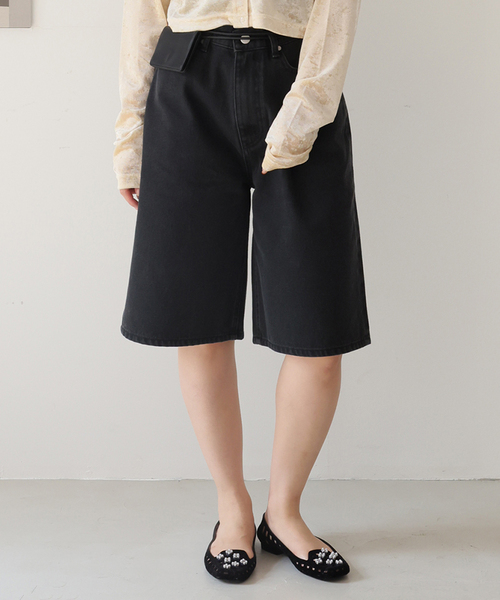 SLOBE IENA(スローブイエナ)の「ハーフデニム(その他パンツ・レディース・ブラック/ブルー・36/38)」の1枚目の写真