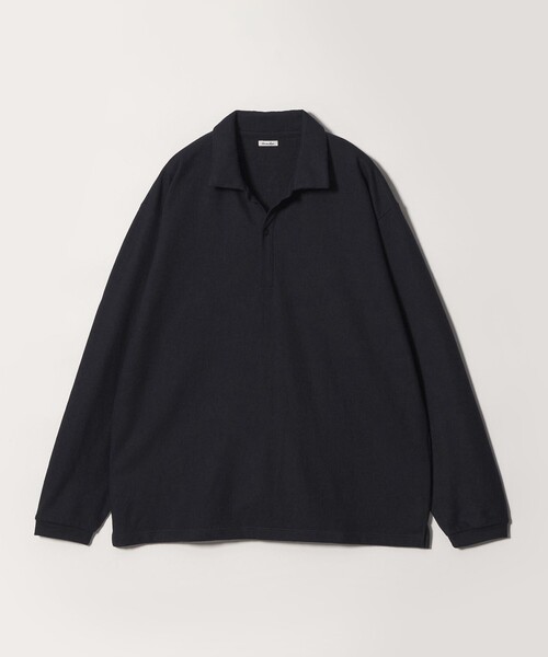 Steven Alan ポロシャツ ブラック Steven Alan＞ ミルド ウール 1B スキッパー（ポロシャツ）｜Steven