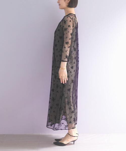 URBAN RESEARCH ROSSO WOMEN（アーバンリサーチ　ロッソ）の「kaene　フロッキーサテン2WAYドレス（ワンピース・レディース・ブラック系その他・36）」の9枚目の写真