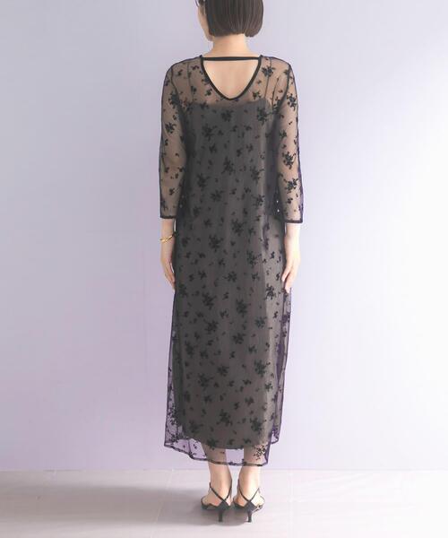 URBAN RESEARCH ROSSO WOMEN（アーバンリサーチ　ロッソ）の「kaene　フロッキーサテン2WAYドレス（ワンピース・レディース・ブラック系その他・36）」の10枚目の写真
