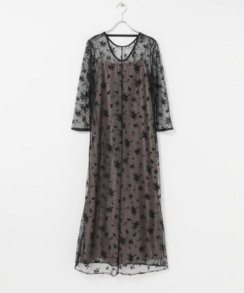 URBAN RESEARCH ROSSO WOMEN（アーバンリサーチ　ロッソ）の「kaene　フロッキーサテン2WAYドレス（ワンピース・レディース・ブラック系その他・36）」の11枚目の写真