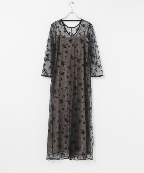 URBAN RESEARCH ROSSO WOMEN（アーバンリサーチ　ロッソ）の「kaene　フロッキーサテン2WAYドレス（ワンピース・レディース・ブラック系その他・36）」の14枚目の写真