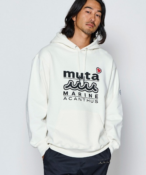 ACANTHUS(アカンサス)の「mpa4244- W-name logo hoodie ロゴパーカー(MA2726)(パーカー・メンズ・ホワイト/ブラック/ネイビー・XL/L/M/S)」の1枚目の写真