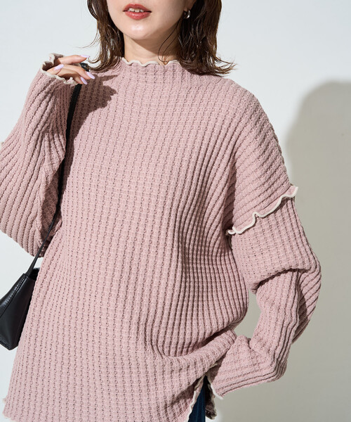 FREAK'S STORE(フリークスストア)の「限定展開 ヘビー ワッフル メロー ハイネック ニット(ニット/セーター・レディース・ピンク/ブルー/ナチュラル/ブラック/ネイビー/ブラウン/オリーブ・フリ-)」の17枚目の写真