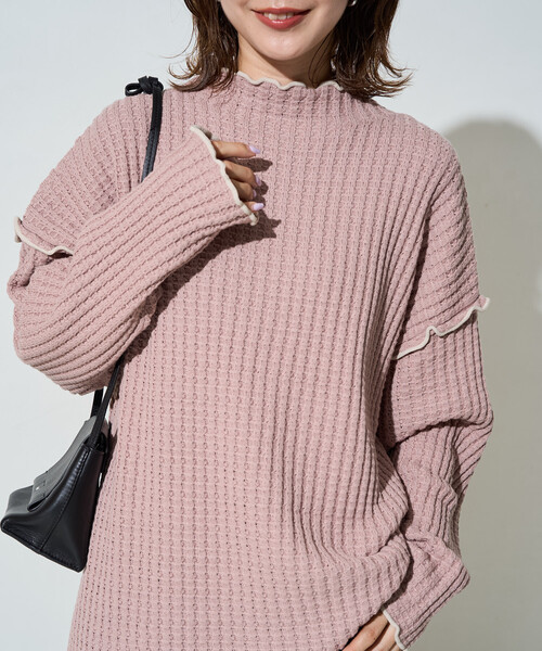 FREAK'S STORE(フリークスストア)の「限定展開 ヘビー ワッフル メロー ハイネック ニット(ニット/セーター・レディース・ピンク/ブルー/ナチュラル/ブラック/ネイビー/ブラウン/オリーブ・フリ-)」の18枚目の写真