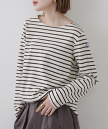 コットン長袖ボーダーTシャツ