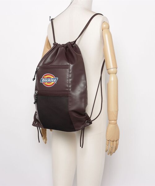 Dickies(ディッキーズ)の「【DICKIES/ディッキーズ】ICON LOGO KNAPSACK / ナップサック(バックパック/リュック・レディース・ブラウン/ブラック・FREE)」の5枚目の写真