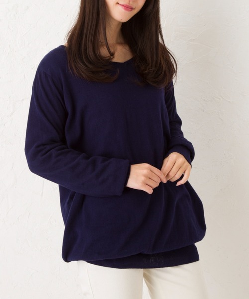 Sleeping Sheep(スリーピングシープ)の「【カラバリ豊富】Vネック ゆったりニット(ニット/セーター・レディース・ホワイト/チャコール/ワインレッド/ブラック/ブルー/ネイビー/ベージュ/マスタード/グリーン・M/4L/LL)」の16枚目の写真