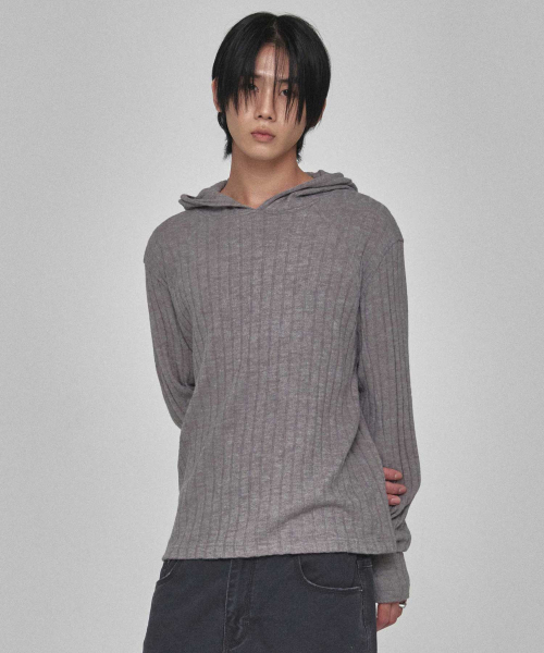 KICHUL（キチョル）の「コージーリブニットフーディー（グレー）（パーカー・レディース・その他・MEDIUM/LARGE/SMALL）」の3枚目の写真