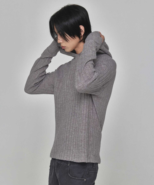 KICHUL（キチョル）の「コージーリブニットフーディー（グレー）（パーカー・レディース・その他・MEDIUM/LARGE/SMALL）」の5枚目の写真