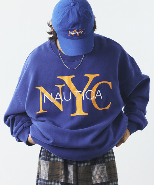 NAUTICA(ノーティカ)の「NAUTICA/ノーティカ リラックスフィット NYCロゴ クルーネックスウェット(スウェット・メンズ・オレンジ/グリーン/ブルー/ブラック/ネイビー/ライトグレー・X-LARGE/MEDIUM/LARGE/XX-LARGE)」の5枚目の写真