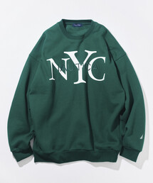 NAUTICA/ノーティカ リラックスフィット NYCロゴ クルーネックスウェット