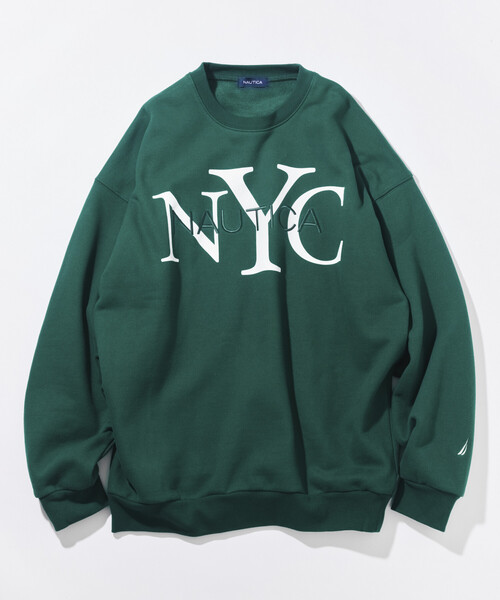 NAUTICA(ノーティカ)の「NAUTICA/ノーティカ リラックスフィット NYCロゴ クルーネックスウェット(スウェット・メンズ・オレンジ/グリーン/ブルー/ブラック/ネイビー/ライトグレー・X-LARGE/MEDIUM/LARGE/XX-LARGE)」の1枚目の写真
