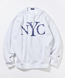 NAUTICA/ノーティカ リラックスフィット NYCロゴ クルーネックスウェット
