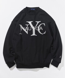 NAUTICA/ノーティカ リラックスフィット NYCロゴ クルーネックスウェット