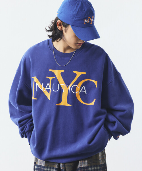 NAUTICA(ノーティカ)の「NAUTICA/ノーティカ リラックスフィット NYCロゴ クルーネックスウェット(スウェット・メンズ・オレンジ/グリーン/ブルー/ブラック/ネイビー/ライトグレー・X-LARGE/MEDIUM/LARGE/XX-LARGE)」の7枚目の写真
