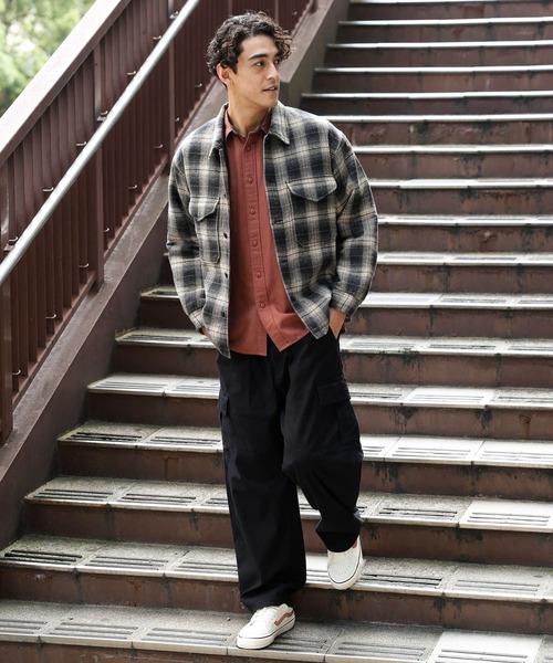 BAYFLOW(ベイフロー)の「【PENDLETON(ペンドルトン)】別注バックキルトCPOジャケット(その他アウター・メンズ・ブラック/オレンジ・MEDIUM/LARGE)」の3枚目の写真