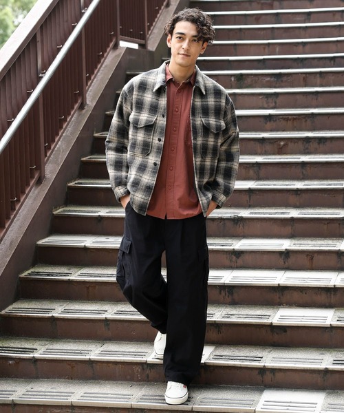 BAYFLOW(ベイフロー)の「【PENDLETON(ペンドルトン)】別注バックキルトCPOジャケット(その他アウター・メンズ・ブラック/オレンジ・MEDIUM/LARGE)」の4枚目の写真