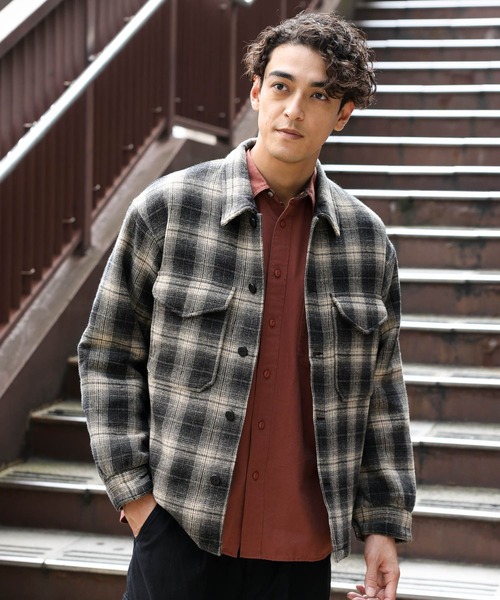 BAYFLOW(ベイフロー)の「【PENDLETON(ペンドルトン)】別注バックキルトCPOジャケット(その他アウター・メンズ・ブラック/オレンジ・MEDIUM/LARGE)」の5枚目の写真