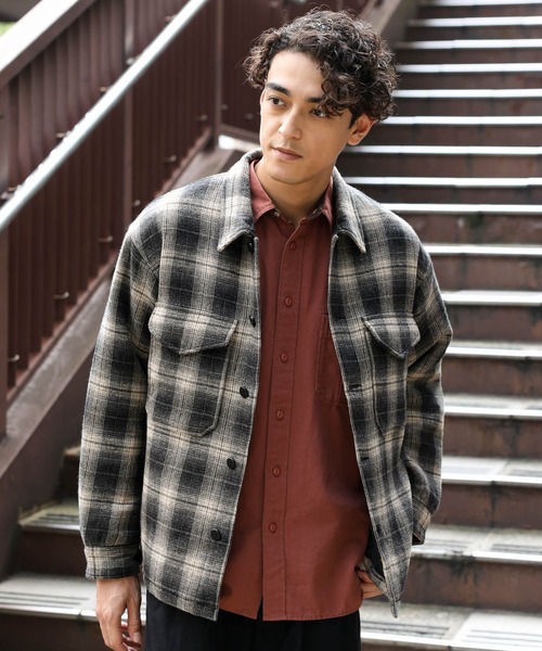 BAYFLOW(ベイフロー)の「【PENDLETON(ペンドルトン)】別注バックキルトCPOジャケット(その他アウター・メンズ・ブラック/オレンジ・MEDIUM/LARGE)」の6枚目の写真