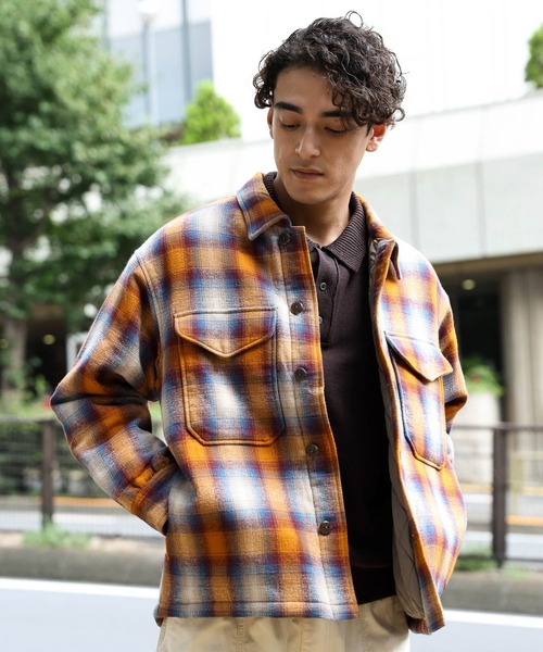 BAYFLOW(ベイフロー)の「【PENDLETON(ペンドルトン)】別注バックキルトCPOジャケット(その他アウター・メンズ・ブラック/オレンジ・MEDIUM/LARGE)」の11枚目の写真