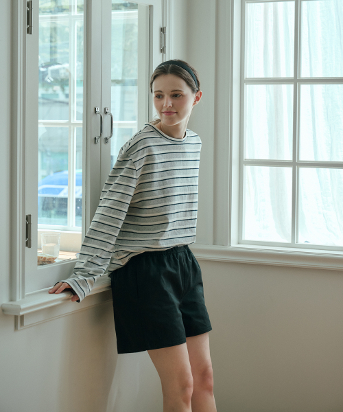 AUTH.(オース)の「ストライプロングスリーブTシャツ(グレー)(Tシャツ/カットソー・レディース・その他・FREE)」の3枚目の写真