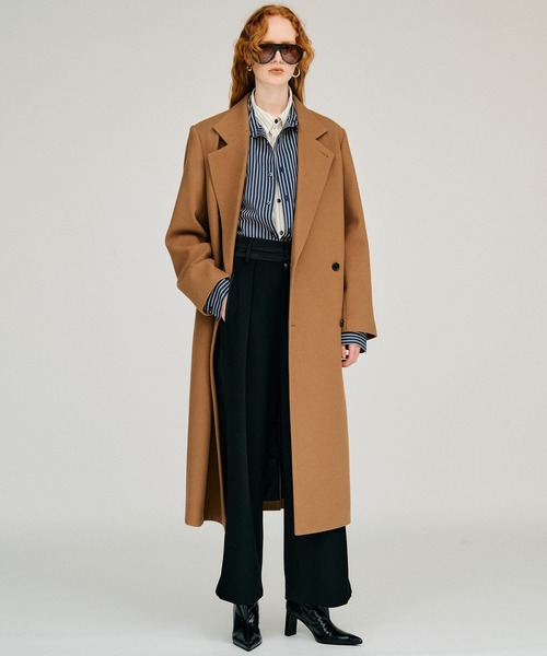 PRANK PROJECT(プランクプロジェクト)の「【2026Winter Pre-Order】ノッチラペルコート / Notch Lapel Coat(チェスターコート・レディース・ベージュ/ピンク/グレー/ブラック・36/38)」の5枚目の写真
