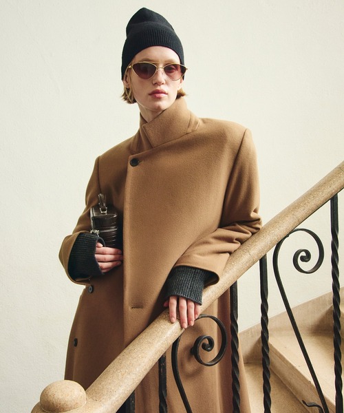 PRANK PROJECT(プランクプロジェクト)の「【2026Winter Pre-Order】ノッチラペルコート / Notch Lapel Coat(チェスターコート・レディース・ベージュ/ピンク/グレー/ブラック・36/38)」の7枚目の写真
