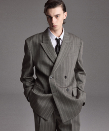 Herringbone Structure Wool Double Jacket (Grey) TNJA6F103G2