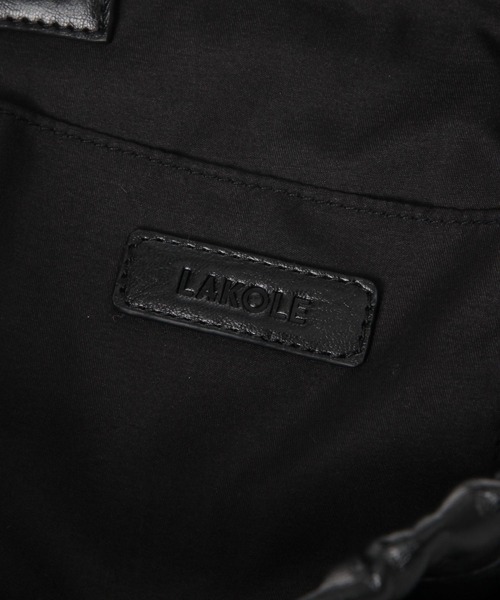 LAKOLE(ラコレ)の「フェイクレザードロスト巾着BAG / 1077399(ハンドバッグ・レディース・ブラック/オフホワイト/モカ・FREE)」の13枚目の写真