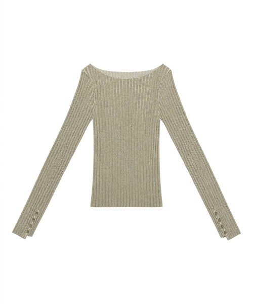SOFT SEOUL(ソフトソウル)の「リブボートネックトップ_ベージュ(Tシャツ/カットソー・レディース・その他・FREE)」の2枚目の写真