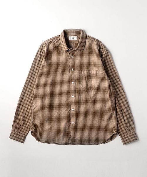 UNITED ARROWS(ユナイテッドアローズ)の「UAS オーバーダイ ボックス シャツ(シャツ/ブラウス・メンズ・ベージュ/ダークグリーン・SMALL/LARGE/X-SMALL/MEDIUM/XX-LARGE)」の1枚目の写真
