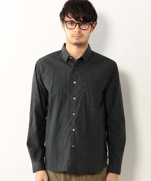 UNITED ARROWS(ユナイテッドアローズ)の「UAS オーバーダイ ボックス シャツ(シャツ/ブラウス・メンズ・ベージュ/ダークグリーン・SMALL/LARGE/X-SMALL/MEDIUM/XX-LARGE)」の7枚目の写真