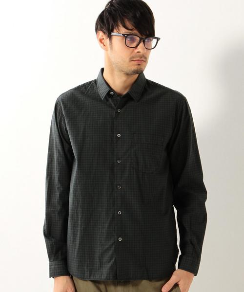 UNITED ARROWS(ユナイテッドアローズ)の「UAS オーバーダイ ボックス シャツ(シャツ/ブラウス・メンズ・ベージュ/ダークグリーン・SMALL/LARGE/X-SMALL/MEDIUM/XX-LARGE)」の3枚目の写真