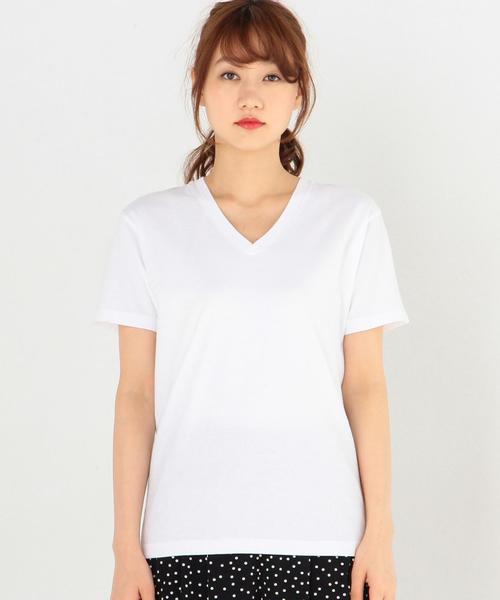 Another Edition（アナザーエディション）の「HanesジャパンフィットVネックTシャツ2枚組(ホワイト)/Hanes 2P JPNfit V/N-T WH（Tシャツ/カットソー・レディース・ホワイト・フリー）」の3枚目の写真