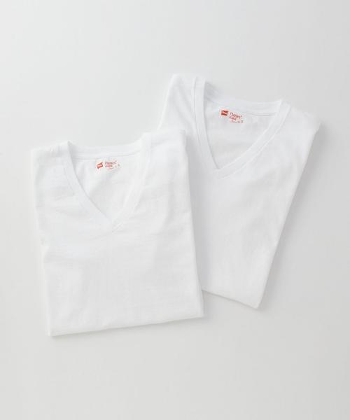 Another Edition（アナザーエディション）の「HanesジャパンフィットVネックTシャツ2枚組(ホワイト)/Hanes 2P JPNfit V/N-T WH（Tシャツ/カットソー・レディース・ホワイト・フリー）」の9枚目の写真