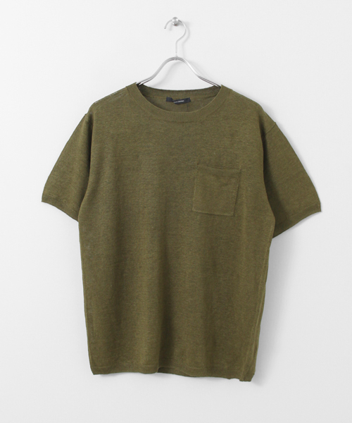 URBAN RESEARCH DOORS MENS（アーバンリサーチ ドアーズ メンズ）の「DOORS Linen S/S Knit Tee（Tシャツ/カットソー・メンズ・カーキ/グレー/ネイビー/ホワイト・40/38）」の3枚目の写真