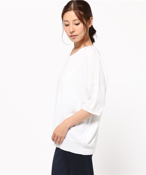 hvc femme(エイチヴィシーファム)の「hvc femme / ドルマンニット5分袖(ニット/セーター・レディース・ホワイト/ピンク/グレー/ブルー/ネイビー/イエロー・FREE)」の8枚目の写真