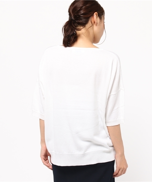 hvc femme(エイチヴィシーファム)の「hvc femme / ドルマンニット5分袖(ニット/セーター・レディース・ホワイト/ピンク/グレー/ブルー/ネイビー/イエロー・FREE)」の9枚目の写真