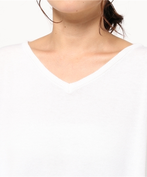 hvc femme(エイチヴィシーファム)の「hvc femme / ドルマンニット5分袖(ニット/セーター・レディース・ホワイト/ピンク/グレー/ブルー/ネイビー/イエロー・FREE)」の10枚目の写真