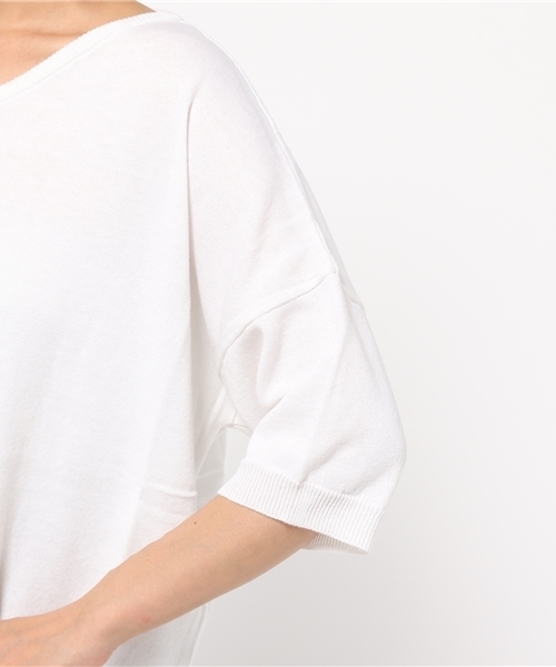 hvc femme(エイチヴィシーファム)の「hvc femme / ドルマンニット5分袖(ニット/セーター・レディース・ホワイト/ピンク/グレー/ブルー/ネイビー/イエロー・FREE)」の11枚目の写真