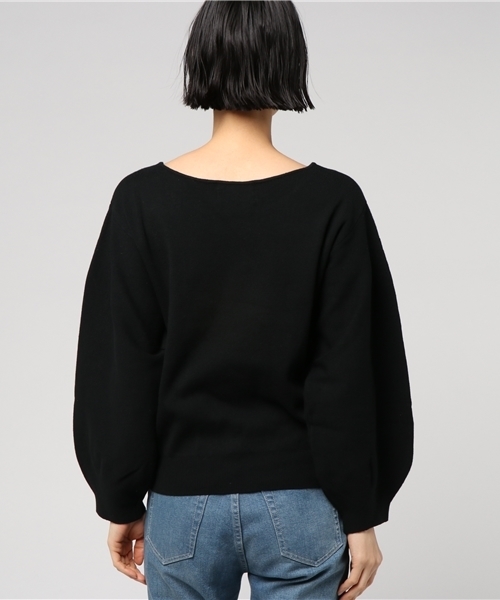 Omekashi（オメカシ）の「袖ボリュームニット（ニット/セーター・レディース・オフホワイト/ブラック/ライトグレー/ピンク・ﾌﾘ-）」の7枚目の写真