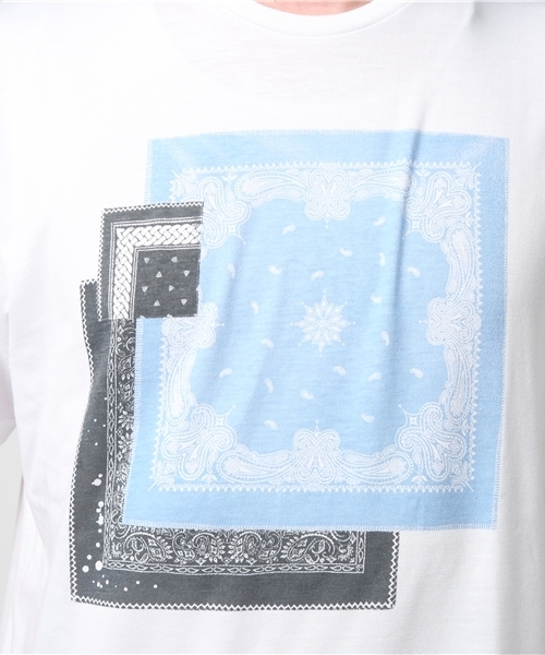 WEGO（ウィゴー）の「WEGO/バンダナプリントTシャツ（Tシャツ/カットソー・メンズ・ブラック/ホワイト・MEDIUM/LARGE）」の8枚目の写真
