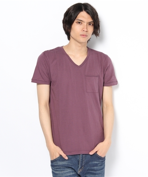 NANO universe（ナノユニバース）の「VネックポケットT          S/S（Tシャツ/カットソー・メンズ・パープル/レッド/グレー/オリーブ/ブラウン/ネイビー/ブラック・SMALL/MEDIUM）」の6枚目の写真
