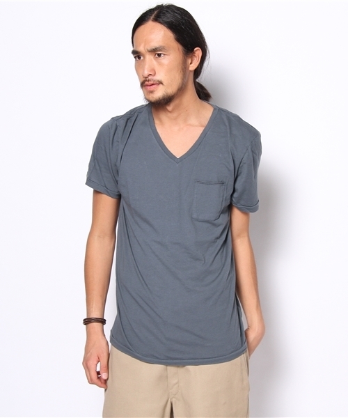 NANO universe（ナノユニバース）の「VネックポケットT          S/S（Tシャツ/カットソー・メンズ・パープル/レッド/グレー/オリーブ/ブラウン/ネイビー/ブラック・SMALL/MEDIUM）」の5枚目の写真