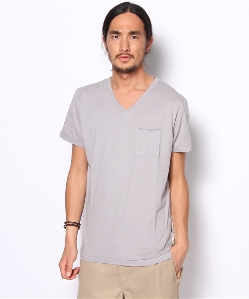 NANO universe（ナノユニバース）の「VネックポケットT          S/S（Tシャツ/カットソー・メンズ・パープル/レッド/グレー/オリーブ/ブラウン/ネイビー/ブラック・SMALL/MEDIUM）」の3枚目の写真